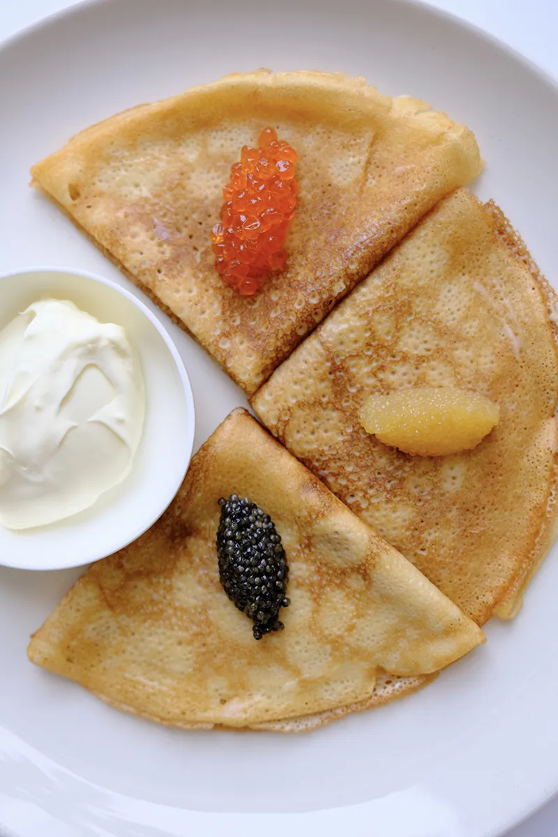 Блины с тремя видами икры