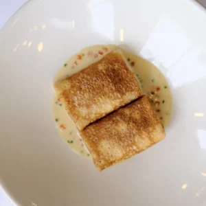 Блины с рийетом из лосося